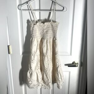 American Eagle strapless/ spaghetti strap eyelet dress.